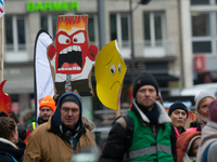 Thousands of public sector workers from several non-public organizations, German labor unions, and care day workers march for better pay and...