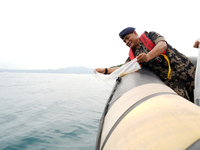 The Director General of Marine Resources and Fisheries Supervision (PSDKP), Pung Nugroho Saksono, releases Clear Lobster Seeds (BBL) confisc...