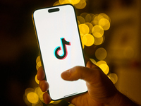 The TikTok logo is seen on a mobile device in Warsaw, Poland on 11 December, 2024. (