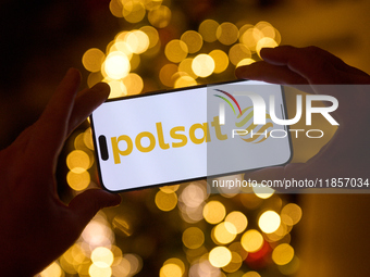 The logo of Poland's second largest commercial broadcaster, Polsat is seen on a mobile device in this illustration photo in Warsaw, Poland o...