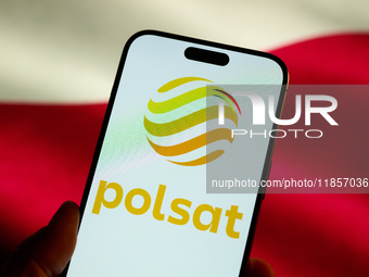 The logo of Poland's second largest commerical broadcaster, Polsat is seen on a mobile device in this illustration photo in Warsaw, Poland o...