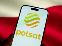 The logo of Poland's second largest commerical broadcaster, Polsat is seen on a mobile device in this illustration photo in Warsaw, Poland o...