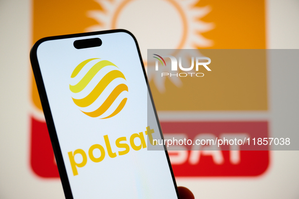 The logo of Poland's second largest commerical broadcaster, Polsat is seen on a mobile device in this illustration photo in Warsaw, Poland o...