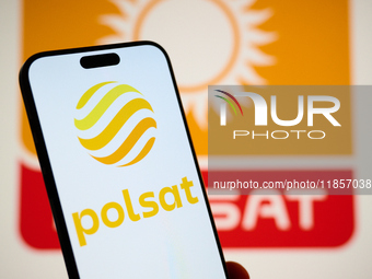 The logo of Poland's second largest commerical broadcaster, Polsat is seen on a mobile device in this illustration photo in Warsaw, Poland o...