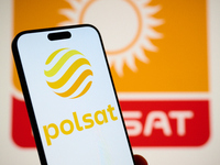 The logo of Poland's second largest commerical broadcaster, Polsat is seen on a mobile device in this illustration photo in Warsaw, Poland o...