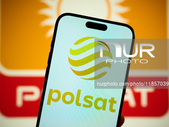 The logo of Poland's second largest commerical broadcaster, Polsat is seen on a mobile device in this illustration photo in Warsaw, Poland o...