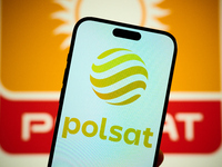 The logo of Poland's second largest commerical broadcaster, Polsat is seen on a mobile device in this illustration photo in Warsaw, Poland o...