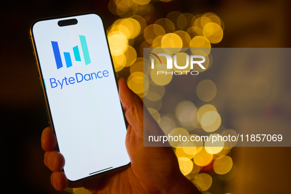 The ByteDance logo is seen on a mobile device in this illustration photo taken in Warsaw, Poland on 11 December, 2024. 