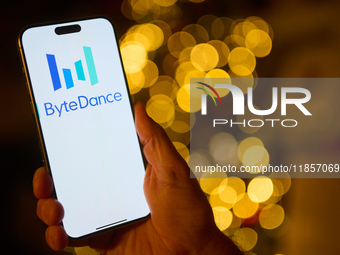 The ByteDance logo is seen on a mobile device in this illustration photo taken in Warsaw, Poland on 11 December, 2024. (