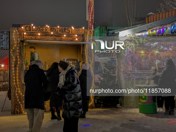 The Christmas market at Werksviertel-Mitte in Munich, Germany, on December 11, 2024, operates from November 14 to December 20, 2024, and off...