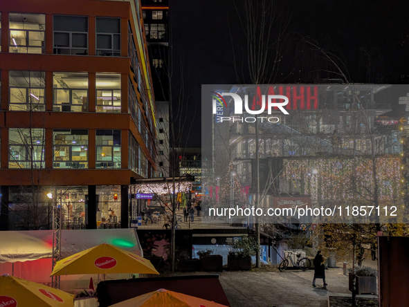 The Christmas market at Werksviertel-Mitte in Munich, Germany, on December 11, 2024, operates from November 14 to December 20, 2024, and off...