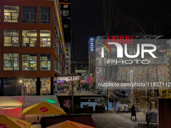 The Christmas market at Werksviertel-Mitte in Munich, Germany, on December 11, 2024, operates from November 14 to December 20, 2024, and off...