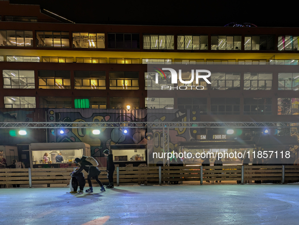 The Christmas market at Werksviertel-Mitte in Munich, Germany, on December 11, 2024, operates from November 14 to December 20, 2024, and off...