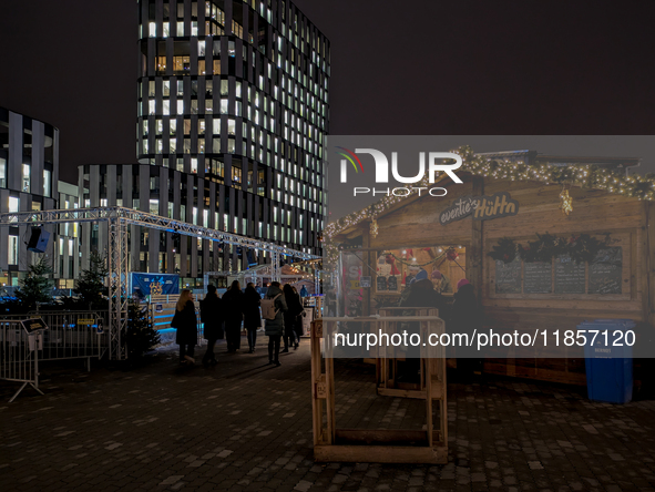 The Christmas market at Werksviertel-Mitte in Munich, Germany, on December 11, 2024, operates from November 14 to December 20, 2024, and off...