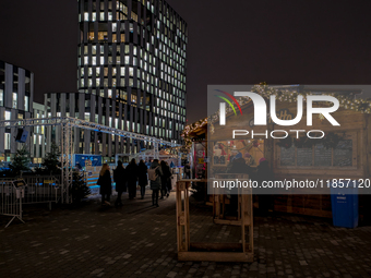 The Christmas market at Werksviertel-Mitte in Munich, Germany, on December 11, 2024, operates from November 14 to December 20, 2024, and off...