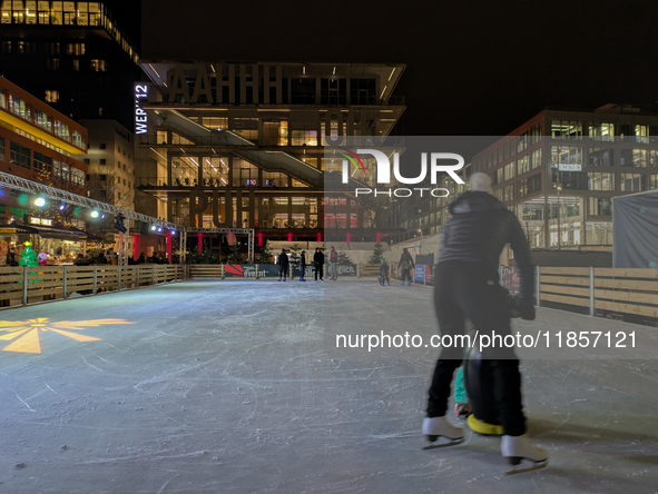 The Christmas market at Werksviertel-Mitte in Munich, Germany, on December 11, 2024, operates from November 14 to December 20, 2024, and off...