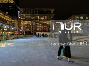 The Christmas market at Werksviertel-Mitte in Munich, Germany, on December 11, 2024, operates from November 14 to December 20, 2024, and off...