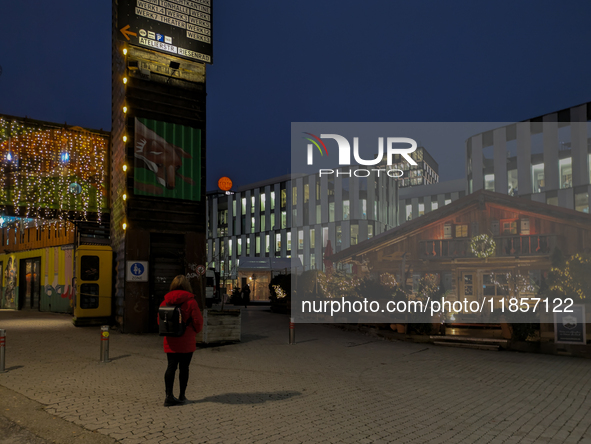 The Christmas market at Werksviertel-Mitte in Munich, Germany, on December 11, 2024, operates from November 14 to December 20, 2024, and off...