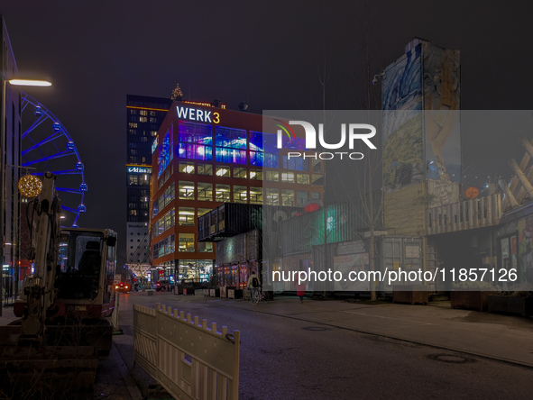 The Christmas market at Werksviertel-Mitte in Munich, Germany, on December 11, 2024, operates from November 14 to December 20, 2024, and off...