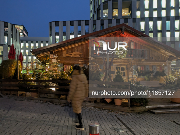 The Christmas market at Werksviertel-Mitte in Munich, Germany, on December 11, 2024, operates from November 14 to December 20, 2024, and off...