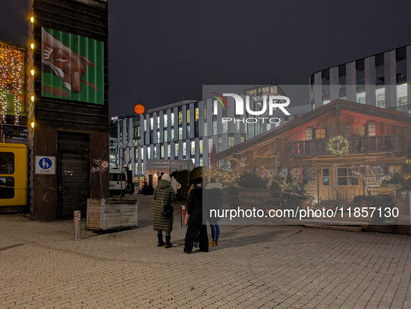 The Christmas market at Werksviertel-Mitte in Munich, Germany, on December 11, 2024, operates from November 14 to December 20, 2024, and off...