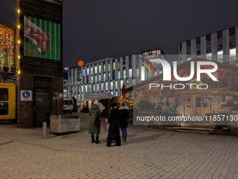 The Christmas market at Werksviertel-Mitte in Munich, Germany, on December 11, 2024, operates from November 14 to December 20, 2024, and off...