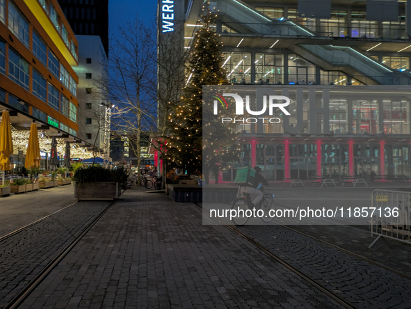 The Christmas market at Werksviertel-Mitte in Munich, Germany, on December 11, 2024, operates from November 14 to December 20, 2024, and off...