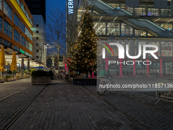 The Christmas market at Werksviertel-Mitte in Munich, Germany, on December 11, 2024, operates from November 14 to December 20, 2024, and off...