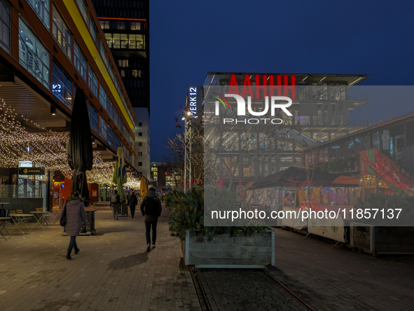 The Christmas market at Werksviertel-Mitte in Munich, Germany, on December 11, 2024, operates from November 14 to December 20, 2024, and off...