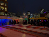 The Christmas market at Werksviertel-Mitte in Munich, Germany, on December 11, 2024, operates from November 14 to December 20, 2024, and off...