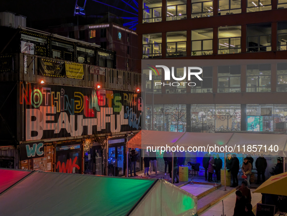 The Christmas market at Werksviertel-Mitte in Munich, Germany, on December 11, 2024, operates from November 14 to December 20, 2024, and off...