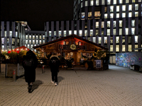 The Christmas market at Werksviertel-Mitte in Munich, Germany, on December 11, 2024, operates from November 14 to December 20, 2024, and off...