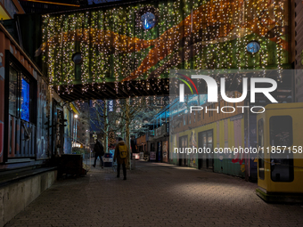 The Christmas market at Werksviertel-Mitte in Munich, Germany, on December 11, 2024, operates from November 14 to December 20, 2024, and off...