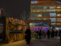 The Christmas market at Werksviertel-Mitte in Munich, Germany, on December 11, 2024, operates from November 14 to December 20, 2024, and off...