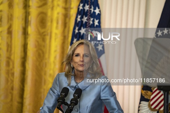 President Joe Biden and First Lady Jill Biden make remarks at the first-ever White House Conference on Women's Health Research in Washington...