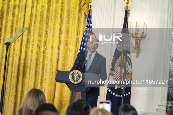 President Joe Biden and First Lady Jill Biden make remarks at the first-ever White House Conference on Women's Health Research in Washington...