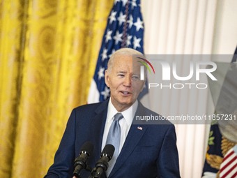 President Joe Biden and First Lady Jill Biden make remarks at the first-ever White House Conference on Women's Health Research in Washington...