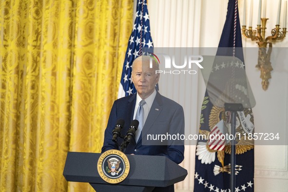 President Joe Biden and First Lady Jill Biden make remarks at the first-ever White House Conference on Women's Health Research in Washington...