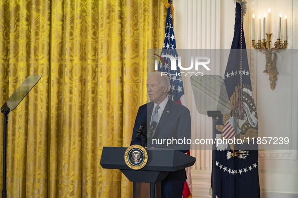 President Joe Biden and First Lady Jill Biden make remarks at the first-ever White House Conference on Women's Health Research in Washington...