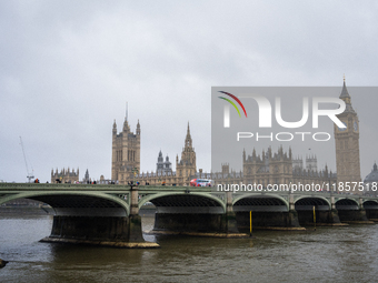 A view of Westminster Bridge and Big Ben, in London, United Kingdom, on December 7, 2024 (