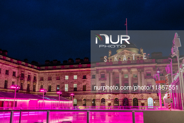 The ice skating rink at Somerset House, in London, United Kingdom, on December 7, 2024 