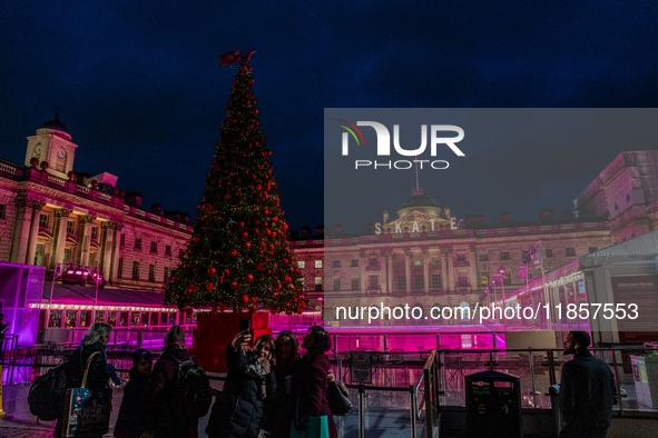 The ice skating rink at Somerset House, in London, United Kingdom, on December 7, 2024 