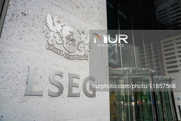 The entrance of the London Stock Exchange Group (LSEG) building, in London, United Kingdom, on December 8, 2024 