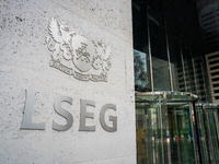 The entrance of the London Stock Exchange Group (LSEG) building, in London, United Kingdom, on December 8, 2024 (