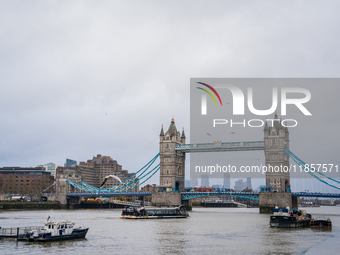 A view of Tower Bridge in London, United Kingdom, on December 8, 2024. (