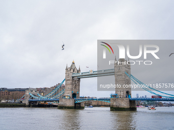 A view of Tower Bridge in London, United Kingdom, on December 8, 2024. (