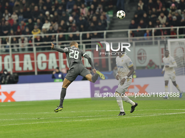 Malick Thiaw participates in the Champions League 2024-2025 match between Milan and Stella Rossa Belgrado in Milano, Italy, on December 11,...