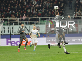 Matteo Gabbia participates in the Champions League 2024-2025 match between Milan and Stella Rossa Belgrado in Milano, Italy, on December 11,...