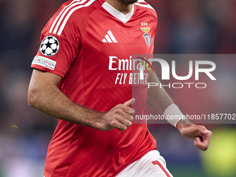 Vangelis Pavlidis of SL Benfica is in action during the UEFA Champions League match between SL Benfica and Bologna FC 1909 at Estadio Da Luz...