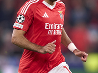 Vangelis Pavlidis of SL Benfica is in action during the UEFA Champions League match between SL Benfica and Bologna FC 1909 at Estadio Da Luz...